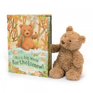Knižka Aktivity Jellycat It's a Big World Bartholomew and Bartholomew Medium, Hnědé | DYBLC-7261