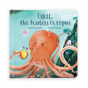 Knižka Aktivity Jellycat Odell, The Fearless Octopus,23cm x 23cm x 2cm Oranžové | RPAUX-3841