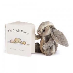 Knižka Aktivity Jellycat The Magic Bunny and Bashful Cottontail Bunny Medium, Hnědé | AEVCX-2891