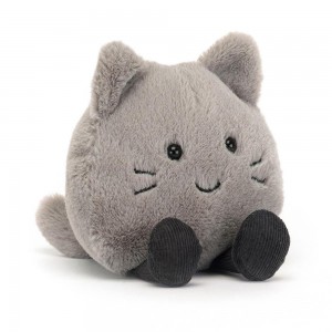 Kočičky Jellycat Plyšáci Amuseabean Kitty,4.7in x 3.5in x 2.4in Šedé | AGOSR-8527