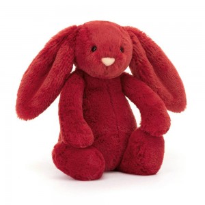Králícči Jellycat Plyšáci Bashful Cranberry,18cm x 9cm x 8cm Červené | BIPHK-9304