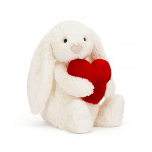 Králícči Jellycat Plyšáci Bashful Love Heart,31cm x 12cm x 9cm Bílé | JVXAL-4705