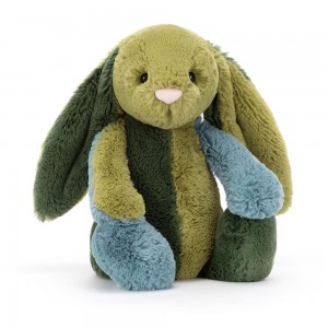 Králícči Jellycat Plyšáci Bashful Patchwork Basil,31cm x 12cm x 9cm Zelene | UPBYI-5739