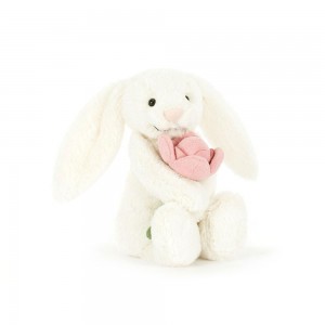 Králícči Jellycat Plyšáci Bashful 'Peony',7.1in x 3.5in x 3.1in Bílé | HSZPN-8729