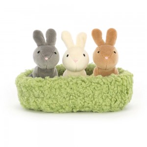 Králícči Jellycat Plyšáci Nesting Bunnies,11cm x 13cm x 13cm Hnědé | WGBHM-5069