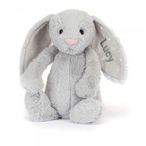 Králíček Jellycat Plyšáci Bashful Shimmer Bunny Medium,31cm x 12cm x 9cm Šedé | HMWDC-3250