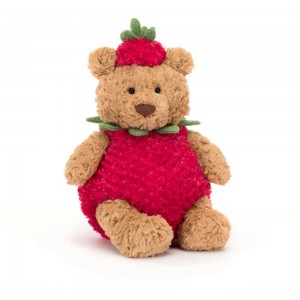 Medvídci Jellycat Plyšáci Bartholomew Strawberry,26cm x 12cm x 8cm Hnědé | BRZWS-2630