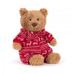 Medvídci Jellycat Plyšáci Bartholomew Winter Pyjamas,26cm x 12cm x 8cm Hnědé | SDYJR-6097