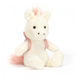 Mýtická Stvoření Jellycat Plyšáci Backpack Unicorn,22cm x 9cm x 8cm Bílé | UIPJQ-5876