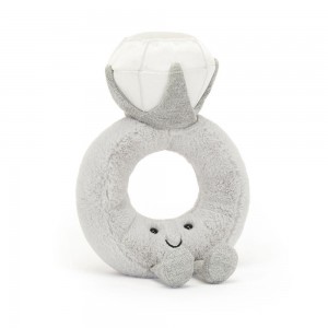 Objekty Jellycat Plyšáci Amuseables Diamond Ring,20cm x 12cm x 5cm Šedé | NQPRV-7509