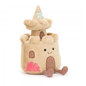 Objekty Jellycat Plyšáci Amuseables Sandcastle,29cm x 15cm x 14cm Béžový | SNJDQ-8320
