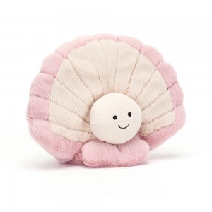 Oceán Jellycat Plyšáci Clemmie Clam,16cm x 19cm x 9cm Růžové | RUSDP-0342