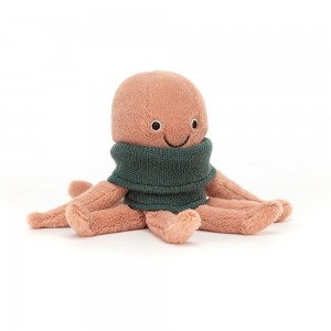 Oceán Jellycat Plyšáci Cozy Crew Octopus,20cm x 6cm x 6cm Oranžové | IVOWE-1746