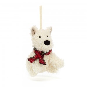 Pejsci Jellycat Plyšáci Munro Scottie Decoration,4.3in x 2.4in x 2.0in Bílé | LGQYM-2358