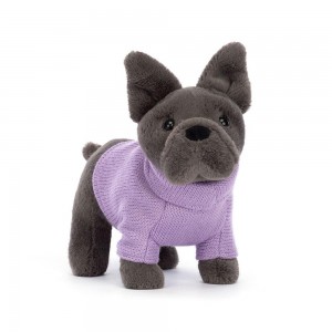 Pejsci Jellycat Plyšáci Sweater French Bulldog,6.7in x 2.8in x 7.5in Šedé | TENWZ-3508