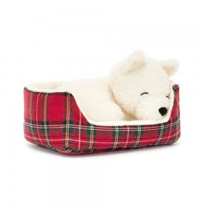 Pet Jellycat Plyšáci Napping Nipper Westie,10cm x 15cm x 12cm Bílé | JQPZI-8204