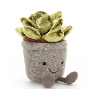 Rostliny Jellycat Plyšáci Amuseables Silly Succulent Jade,15cm x 7cm x 6cm Zelene | RWXEJ-9826