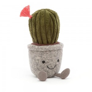 Rostliny Jellycat Plyšáci Amuseables Silly Succulent Barrel Cactus,19cm x 7cm x 7cm Zelene | UMHQK-0142