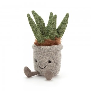 Rostliny Jellycat Plyšáci Amuseables Silly Succulent Aloe,21cm x 7cm x 6cm Zelene | TFEHK-5842