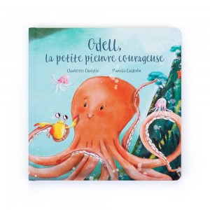 Story Knihy Jellycat Odell, La Petite Pieuvre Courageuse Livre,23cm x 23cm x 2cm Oranžové | DEAZR-2967
