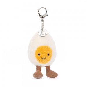 Taška Charms Jellycat Amuseables Happy Boiled Vajíčko,18cm x 7cm x 3cm Bílé | MXZGE-0943