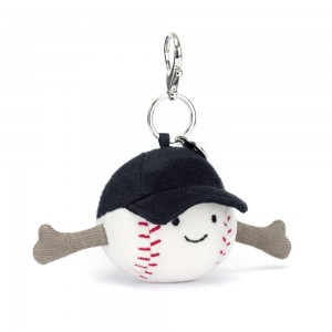 Taška Charms Jellycat Amuseables Sports Baseball,12cm x 6cm x 6cm Bílé | NTMCU-0359