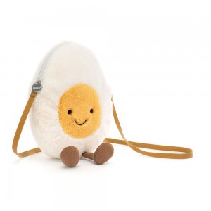 Tašky Jellycat Amuseables Happy Boiled Vajíčko,28cm x 18cm x 10cm Bílé | FJQVP-1035