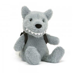 Woodland Jellycat Plyšáci Backpack Wolf,22cm x 9cm x 8cm Šedé | CDGFA-2580