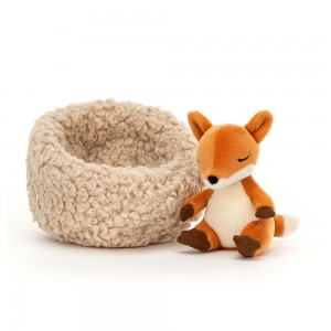 Woodland Jellycat Plyšáci Hibernating Fox,9cm x 13cm x 13cm Oranžové | KXDJE-0793