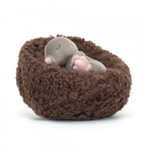 Woodland Jellycat Plyšáci Hibernating Mole,9cm x 13cm x 13cm Šedé | DMIFR-3798