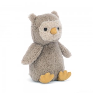 Woodland Jellycat Plyšáci Nippit Owl,14cm x 7cm x 6cm Šedé | CPAUX-5021