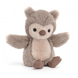 Woodland Jellycat Plyšáci Willow Owl,20cm x 9cm x 7cm Šedé | GXKDA-6052