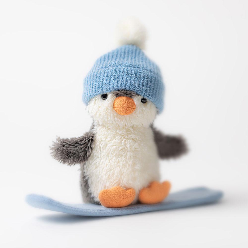Arktida A Antarktida Jellycat Plyšáci Peanut Penguin Snowboarding,12cm x 18cm x 4cm Černé | FIZWB-8695