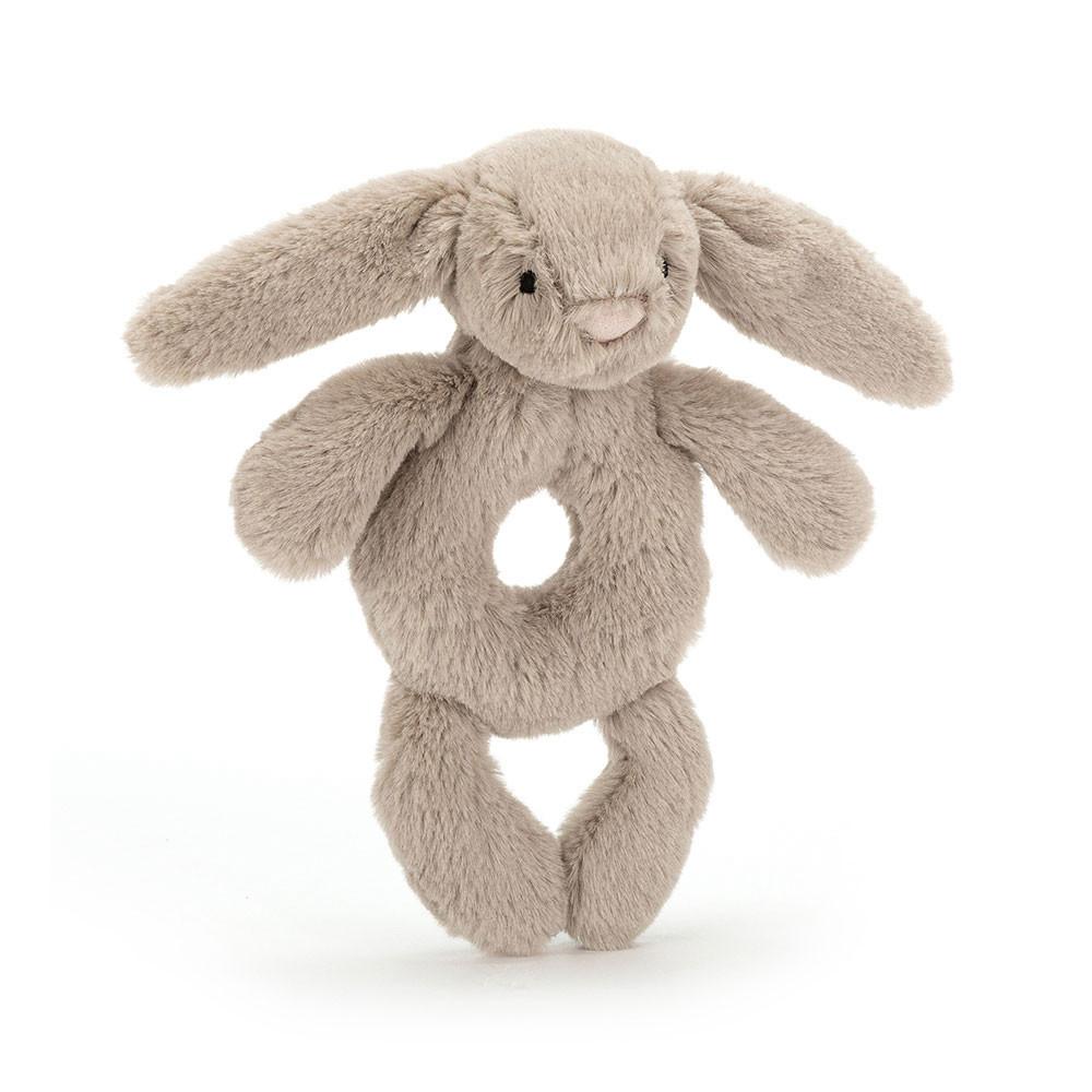 Baby Toys Jellycat Bashful Bunny Ring Rattle,18cm x 8cm x 2cm Béžový | GBJPH-5349