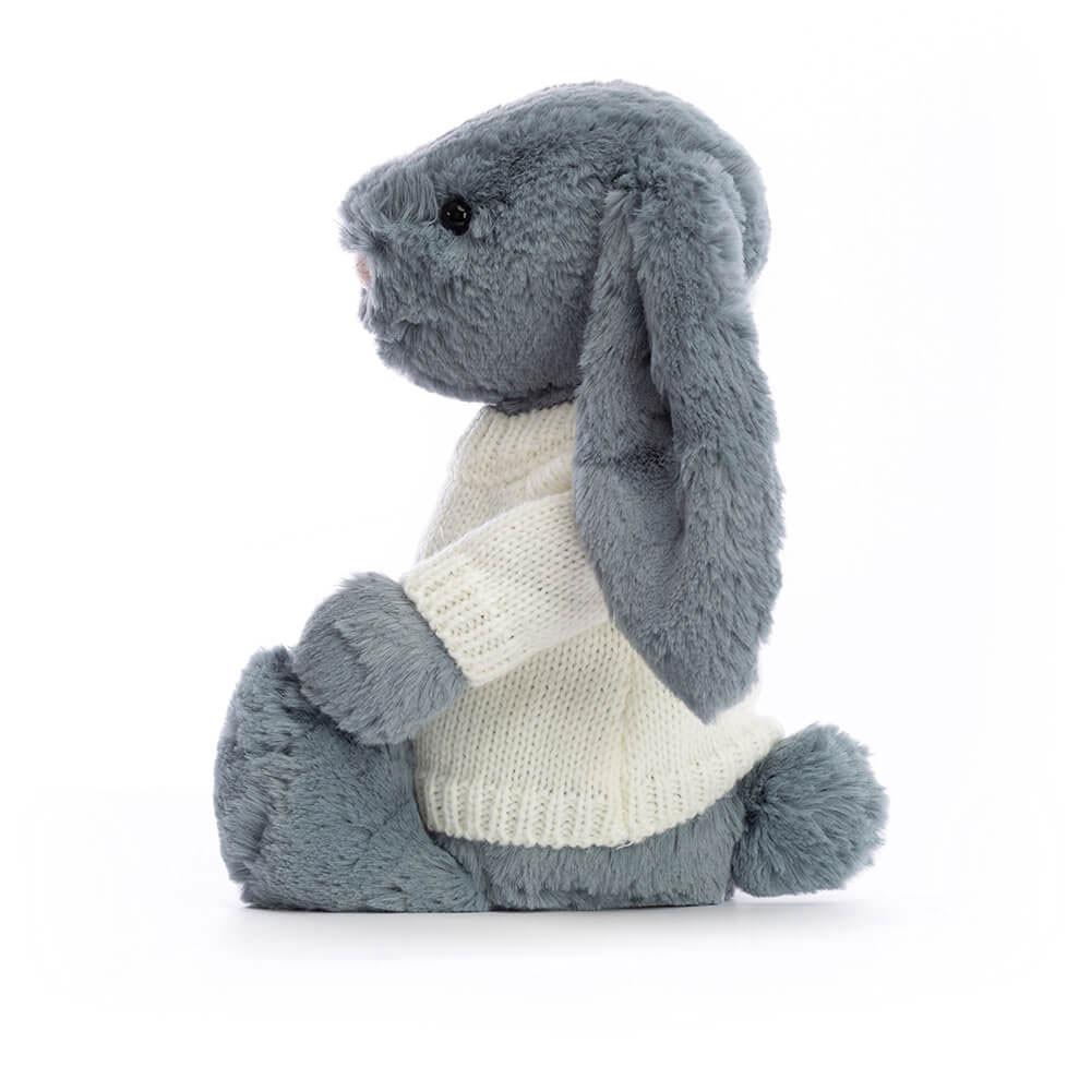 Baby Toys Jellycat Bashful Dusky Bunny with Cream Jumper,31cm x 12cm x 9cm Blankyt | GLBVP-8951