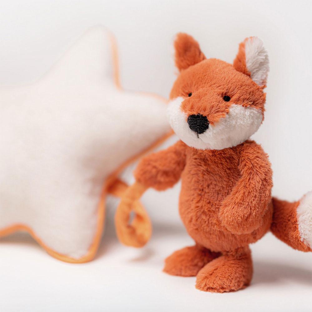 Baby Toys Jellycat Bashful Fox Cub Musical Pull,30cm x 20cm x 6cm Oranžové | URVHN-0547