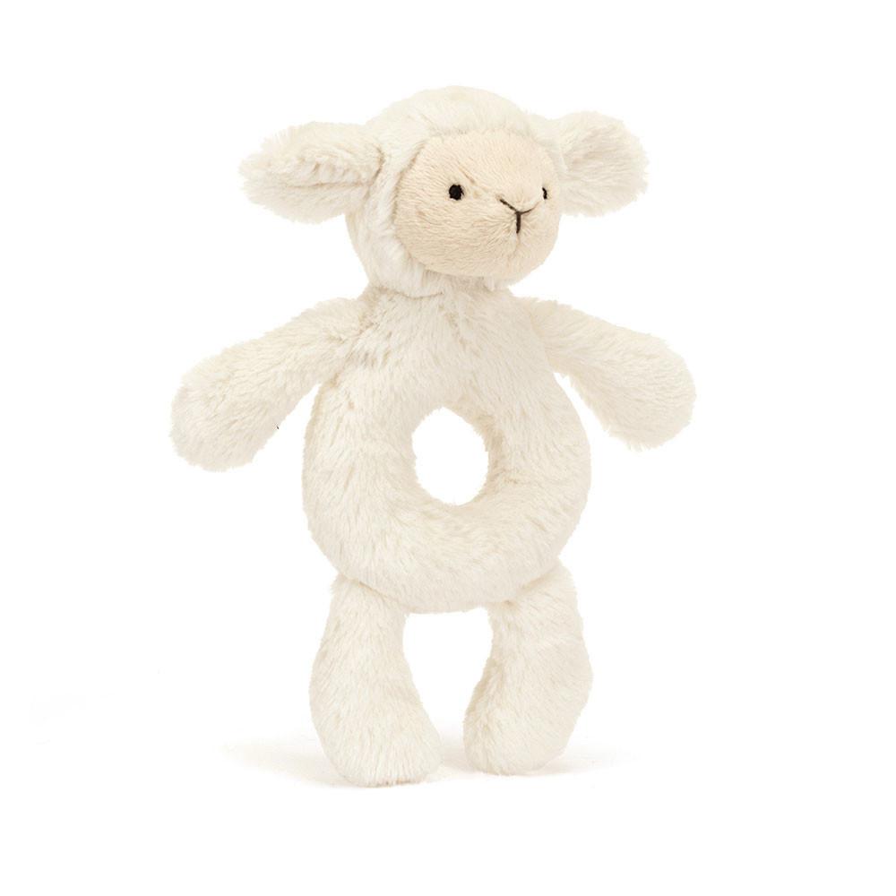 Baby Toys Jellycat Bashful Lamb Ring Rattle,18cm x 8cm x 2cm Bílé | XRTIQ-0946