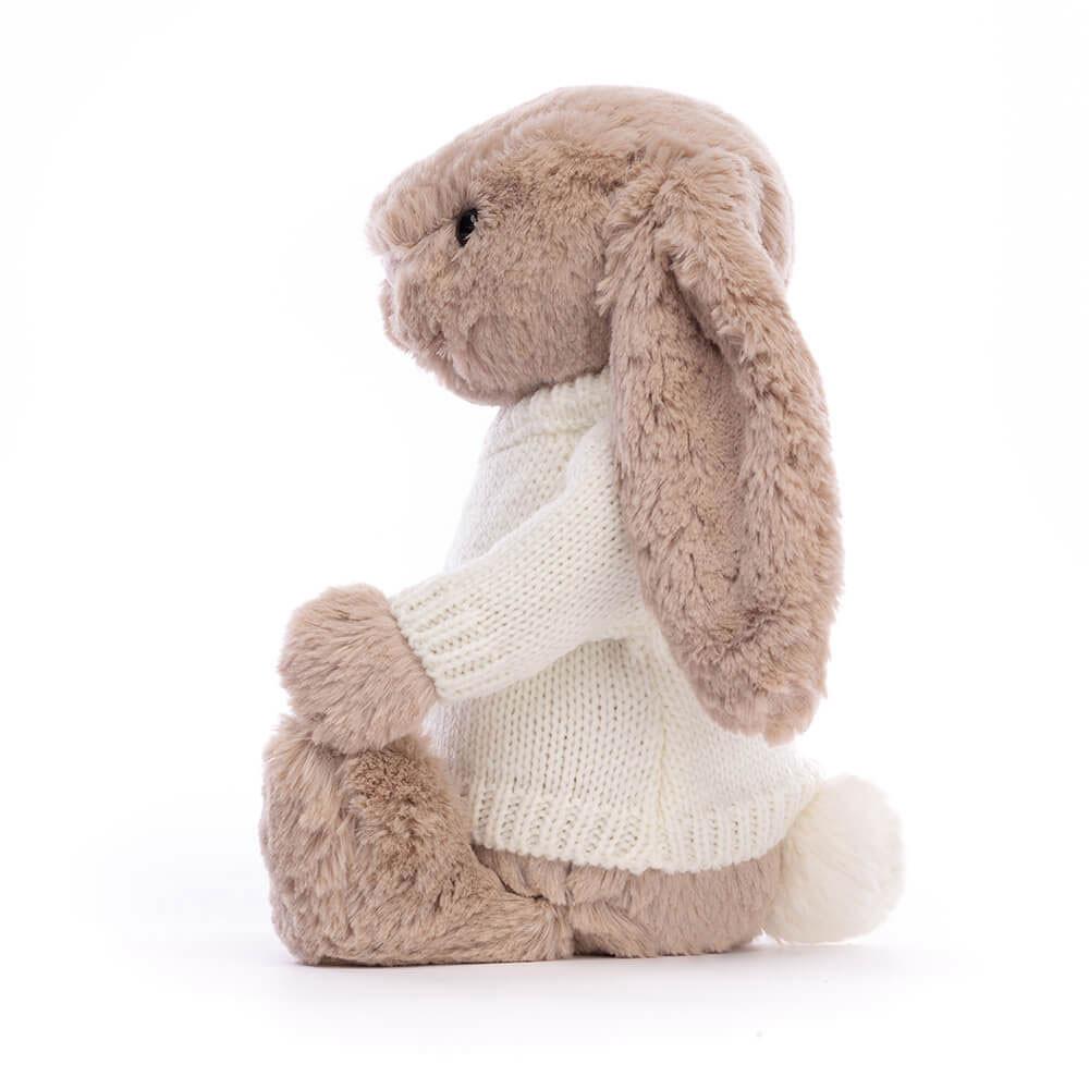 Dítě Jellycat Bashful Bunny with Cream Jumper,31cm x 12cm x 9cm Béžový | SELBV-5674