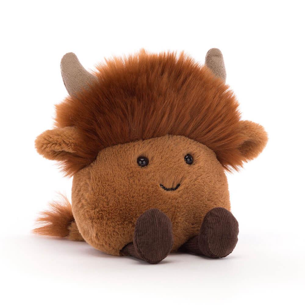 Farmyard Jellycat Plyšáci Amuseabean Highland Cow,12cm x 9cm x 6cm Hnědé | BUEVR-1863
