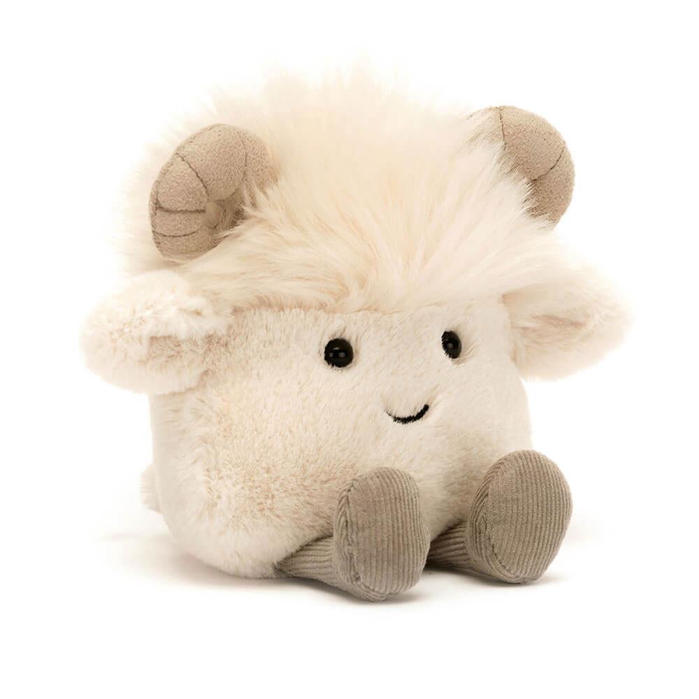 Farmyard Jellycat Plyšáci Amuseabean Ram,12cm x 9cm x 6cm Bílé | PWOCV-7518