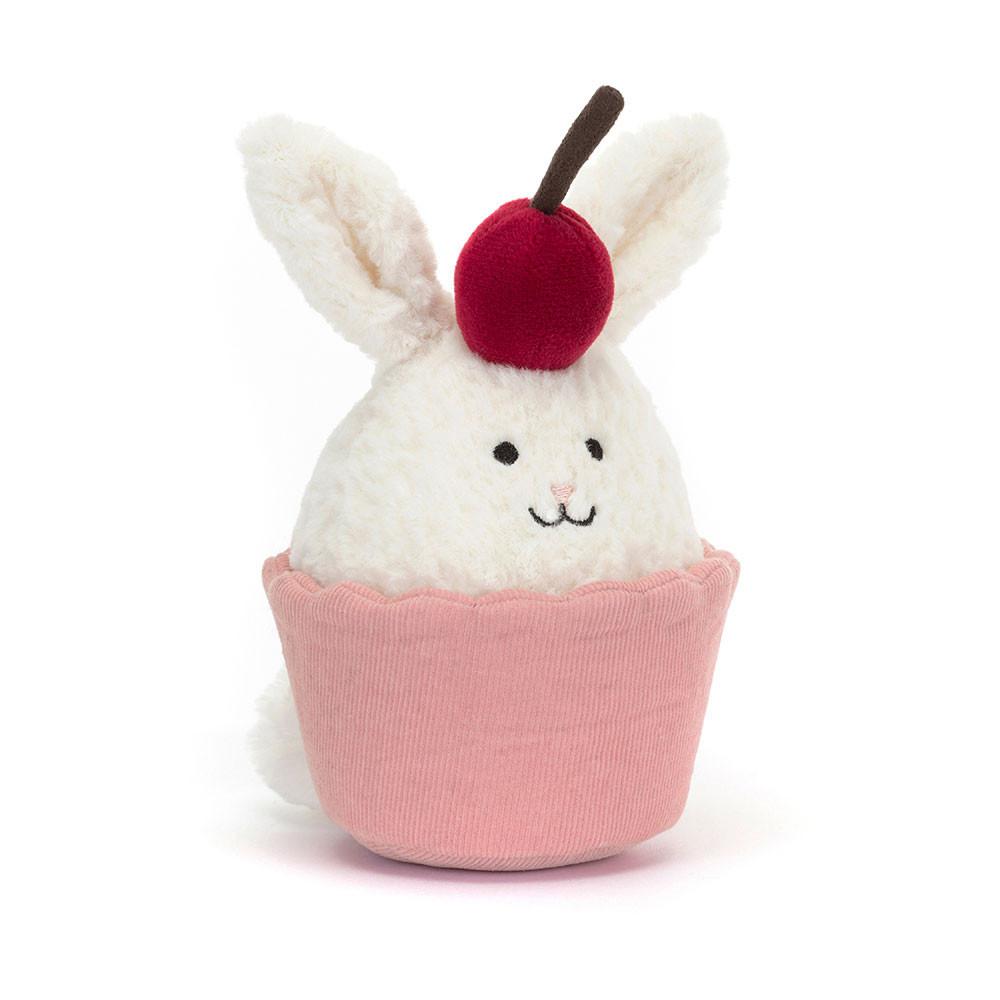Food Jellycat Plyšáci Amuseables Dainty Dessert Bunny Cupcake,14cm x 10cm x 9cm Bílé | JSDFU-1740