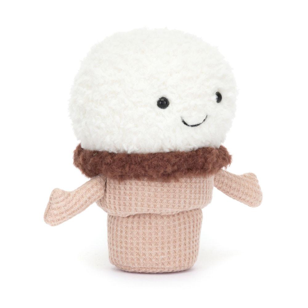 Food Jellycat Plyšáci Amuseables Ice Cream Cone,14cm x 9cm x 5cm Bílé | TSBPG-6802