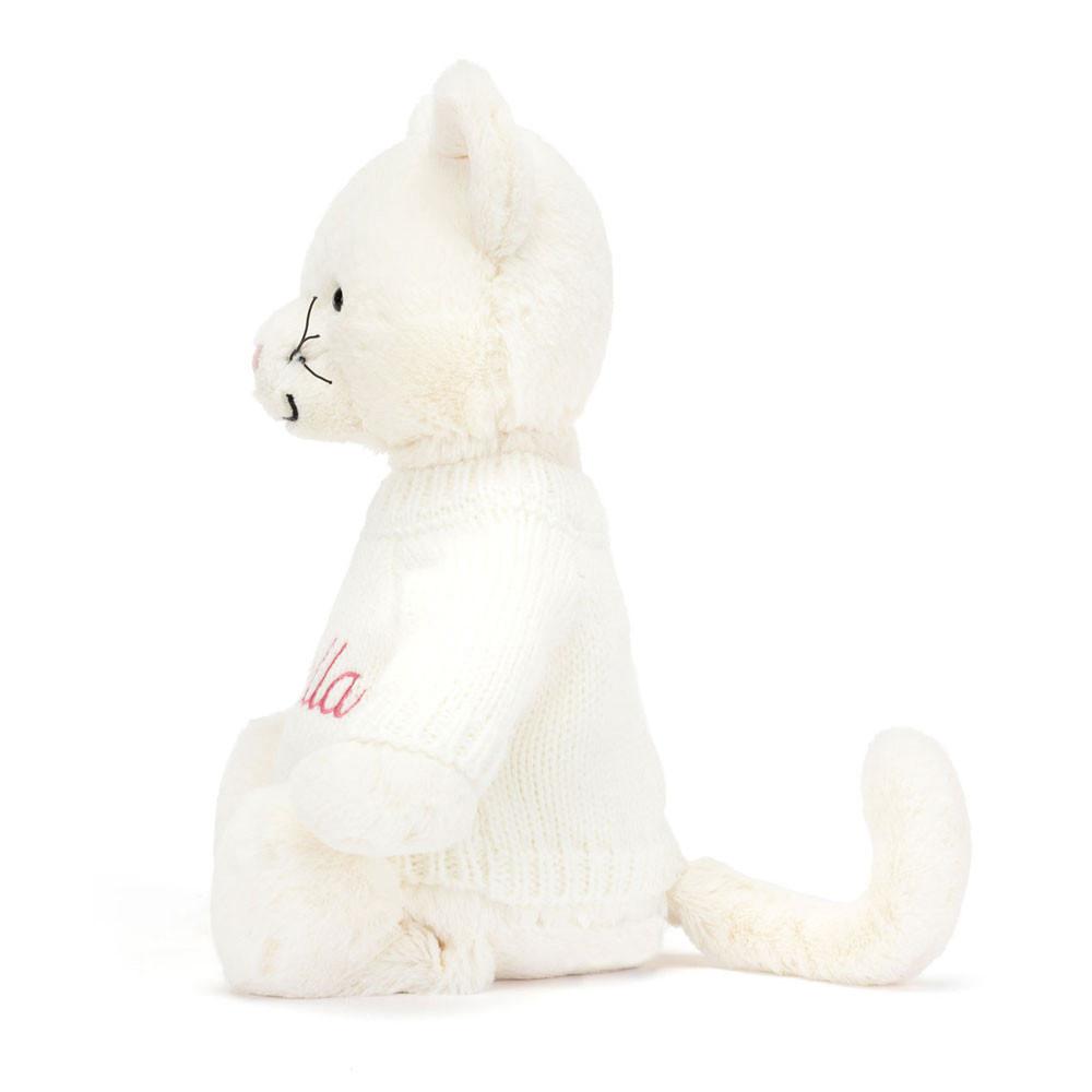Jumpers Jellycat Bashful Cream Kitten with Cream Jumper,31cm x 12cm x 9cm Bílé | FCVOT-6450