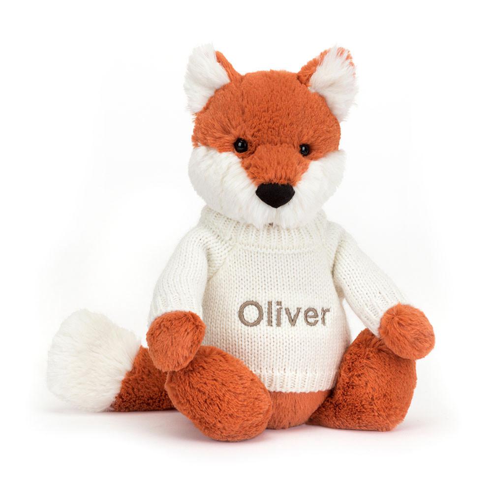 Jumpers Jellycat Bashful Fox Cub with Cream Jumper,31cm x 12cm x 9cm Oranžové | SEKBM-5764