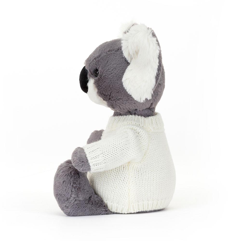 Jumpers Jellycat Bashful Koala with Cream Jumper,31cm x 12cm x 9cm Šedé | ALRHI-3984