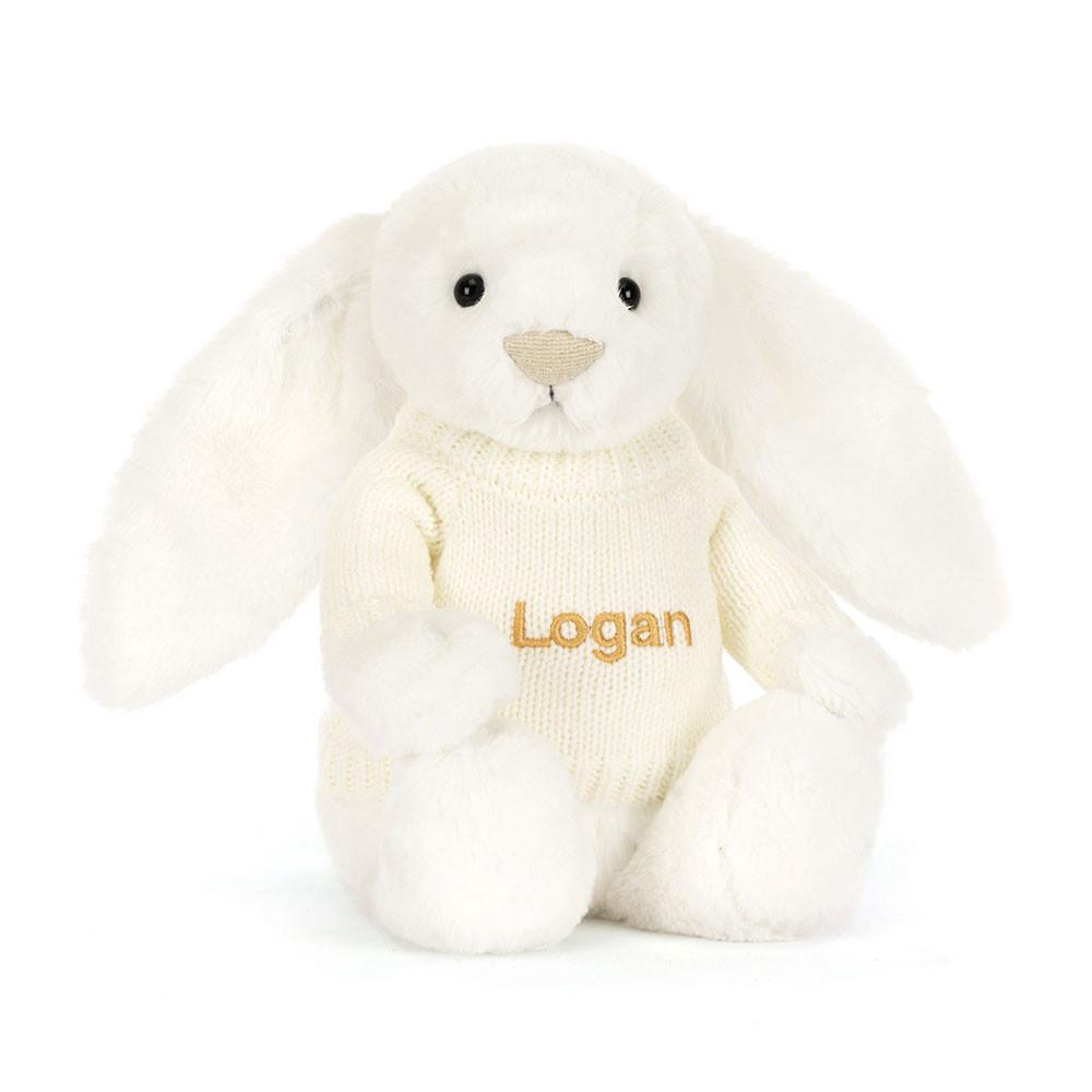 Jumpers Jellycat Bashful Luxe Bunny Luna with Cream Jumper,31cm x 12cm x 9cm Bílé | MXDOF-0562
