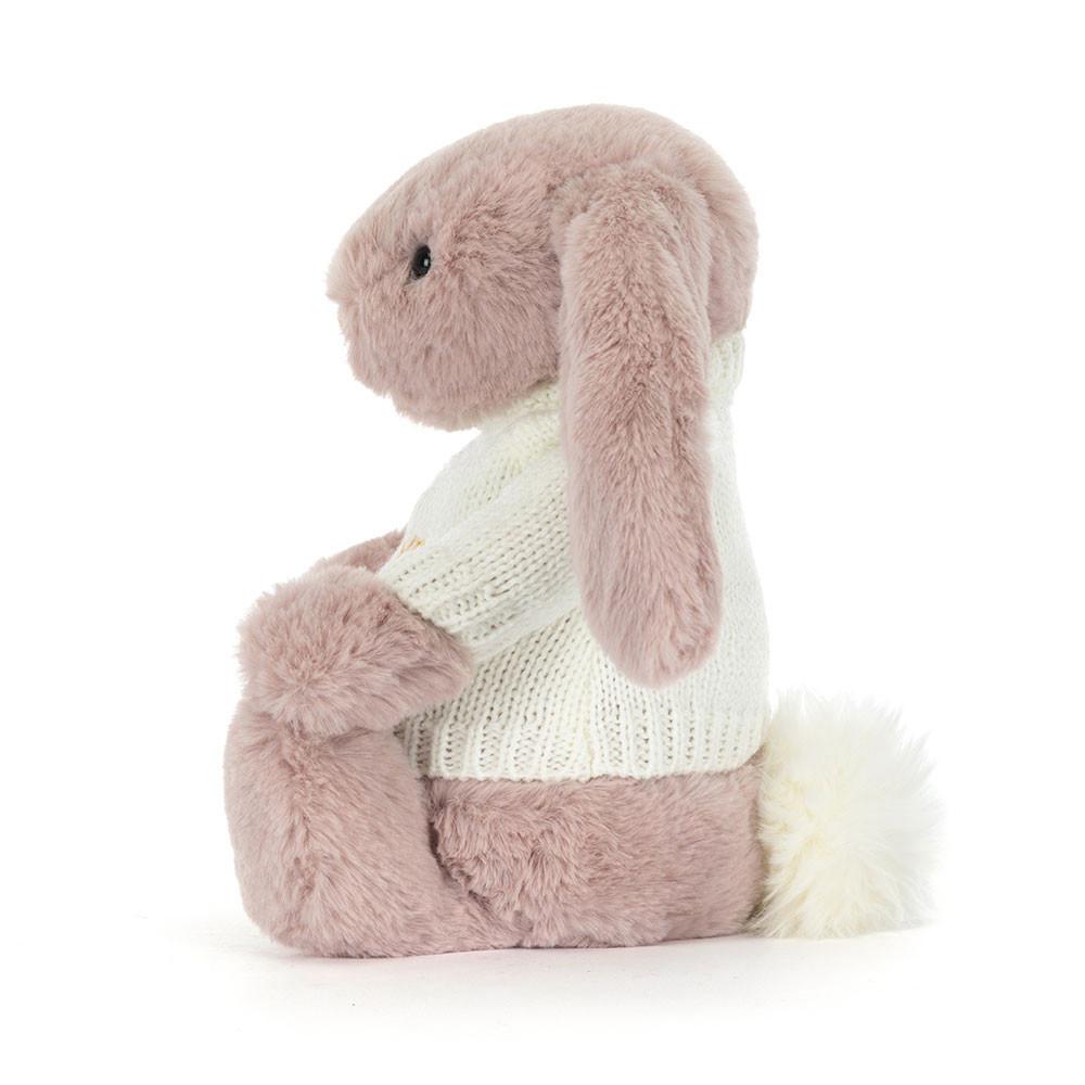 Jumpers Jellycat Bashful Luxe Bunny with Cream Jumper,31cm x 12cm x 9cm Růžové | ESQCT-7683