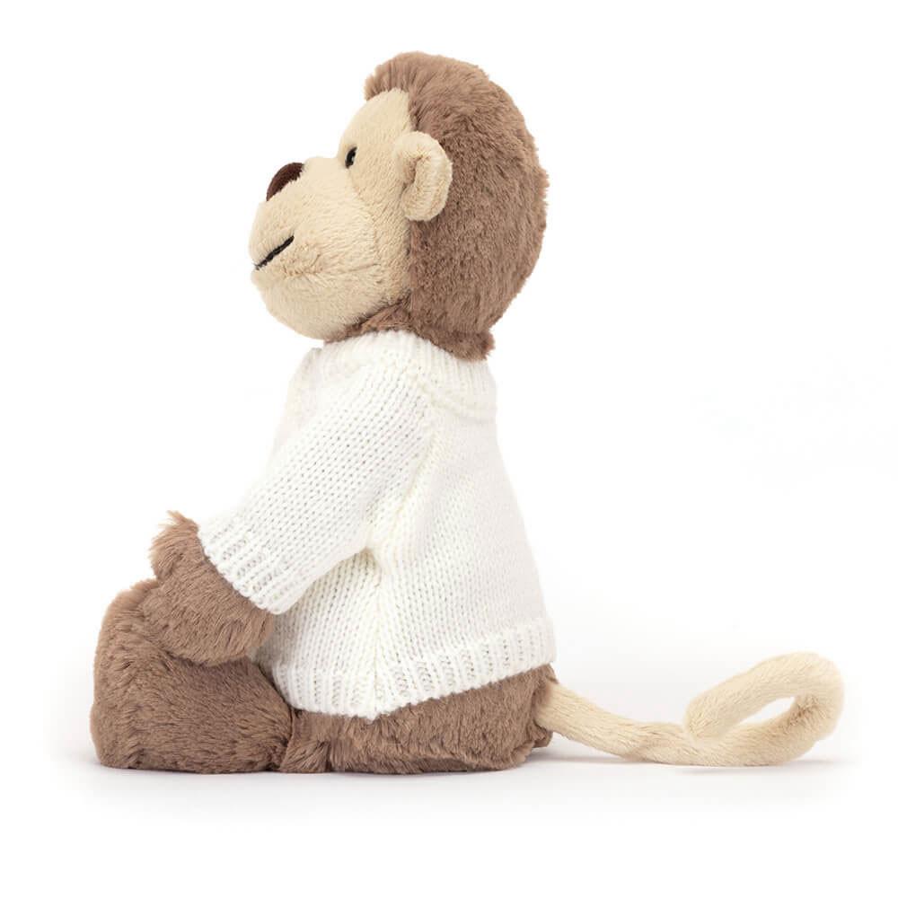 Jumpers Jellycat Bashful Opičky with Cream Jumper,31cm x 12cm x 9cm Hnědé | PWNLR-9683