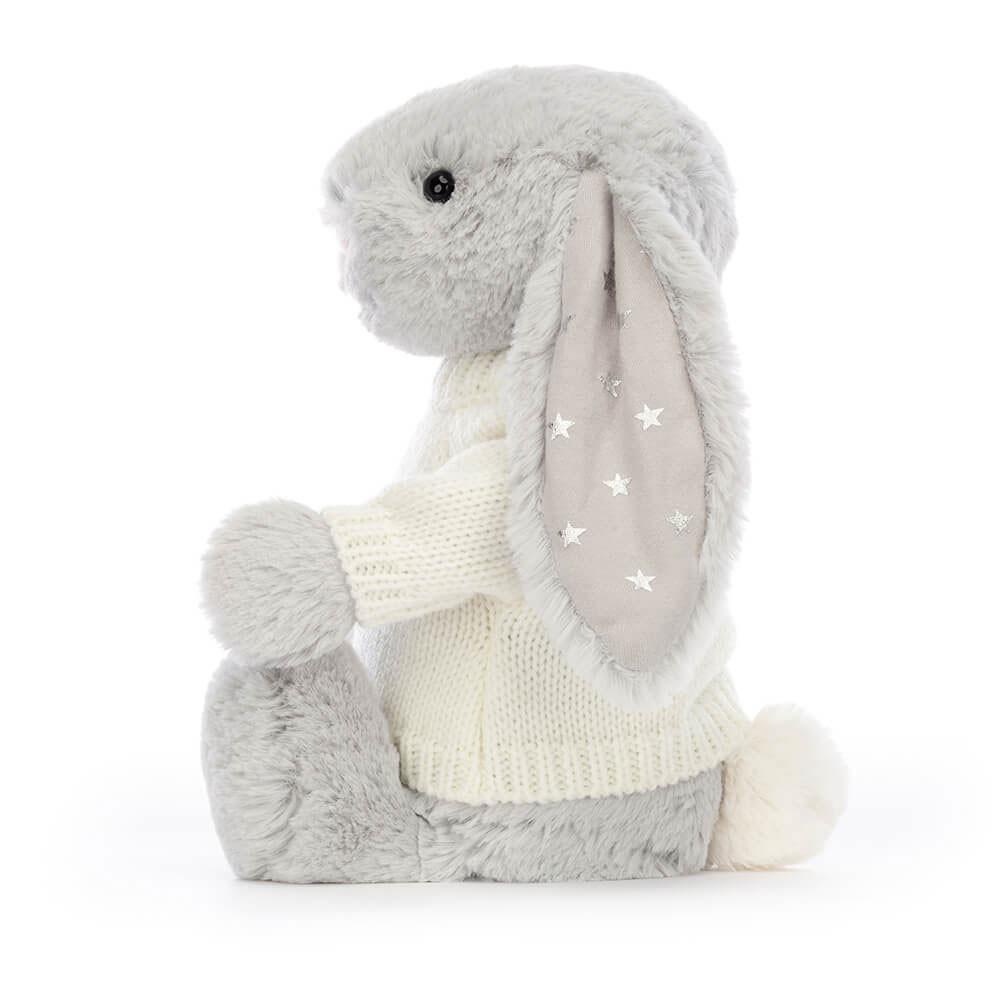 Jumpers Jellycat Bashful Shimmer Bunny with Cream Jumper,31cm x 12cm x 9cm Šedé | RIBXG-3472