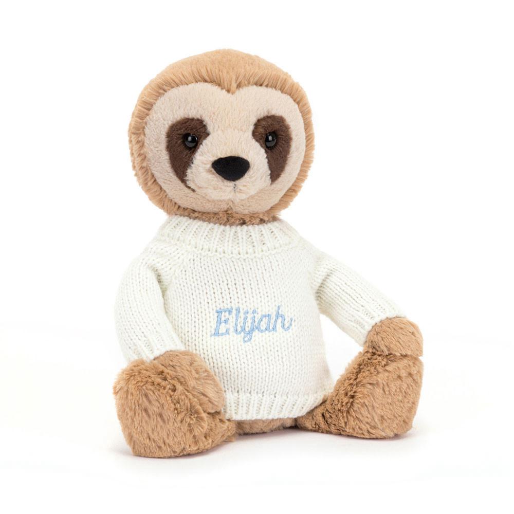 Jumpers Jellycat Bashful Sloth with Cream Jumper,28cm x 10cm x 7cm Béžový | GALXY-7024